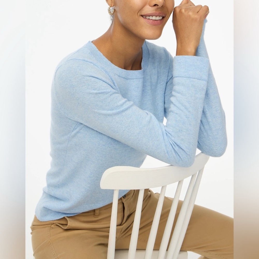 J. Crew Teddie Sweater L 100% Cotton light blue